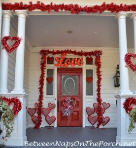 14 Charming Ways to Decorate Your Porch for Valentine’s Day| Valentines Day, Valentines Day Porch Decor, Holiday Porch Decor, DIY Holiday Porch Decor, Porch, Porch Stuff