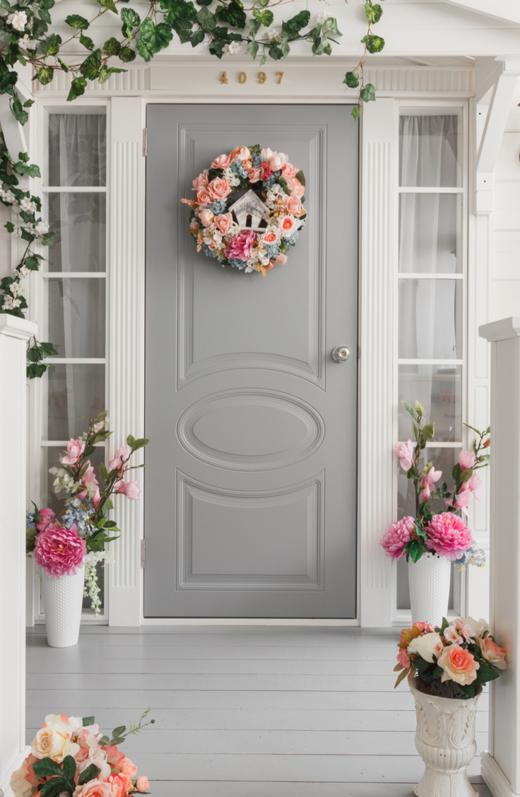 Simple And Sweet Spring Door Decorating Ideas